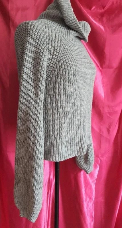 Suéter de malha de gola alta cinza feminino 36 - P – photo 6